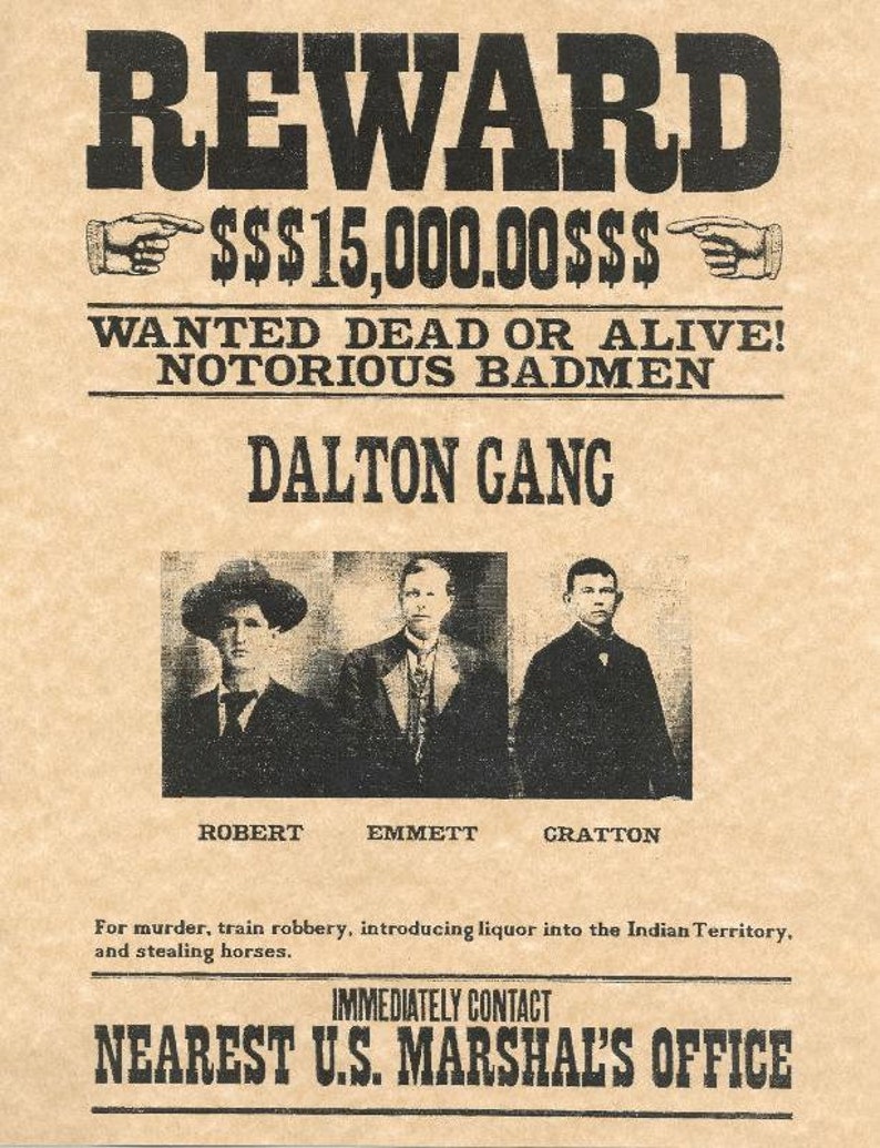 Set of 10 Wanted Poster Outlaws of the Old West Dead or Alive - Etsy