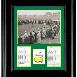 First Masters Tournament Augusta Bobby Jones Tees Off First Hole 1934 16 x 20 Wood Framed Print Very Rare Photo