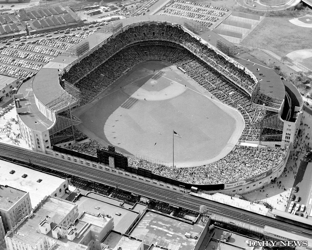 BéisbolYankeeStadiumaerialfullhouse 1950s Nueva York 8 x Etsy España