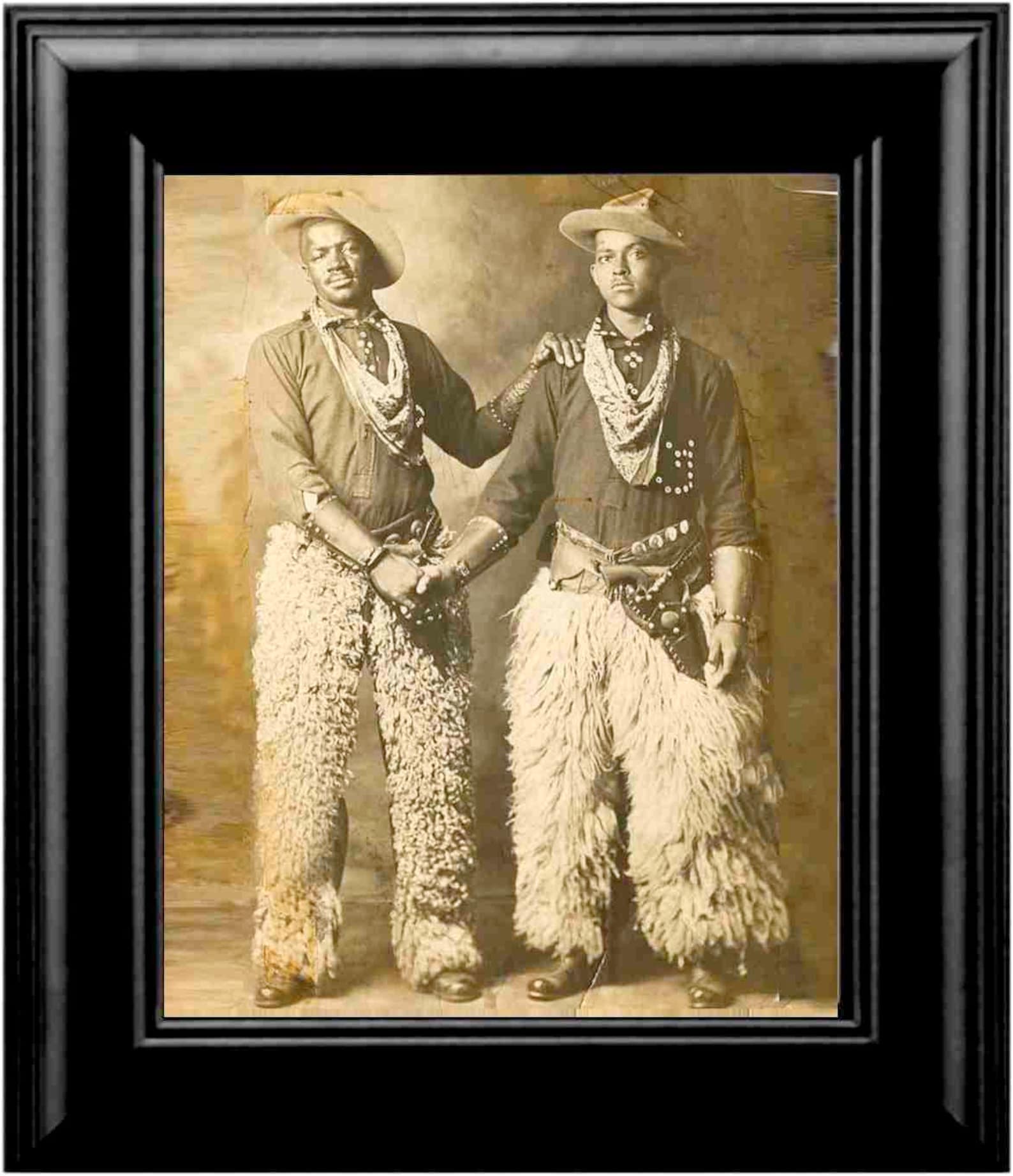 Black Cowboys in Chaps 1888 8 X 10 Photo Framed Print Museum Quality ...
