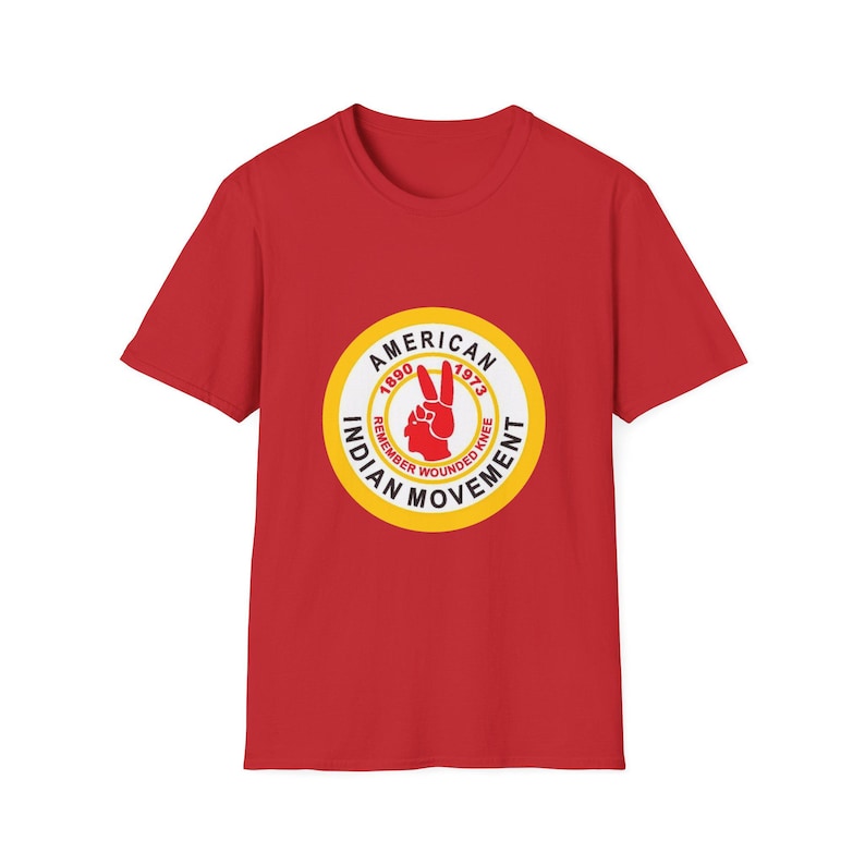 T SHIRT American Indian Movement Unisex Softstyle T-Shirt, Casual Wear, Frt & Bk LogoTee image 6