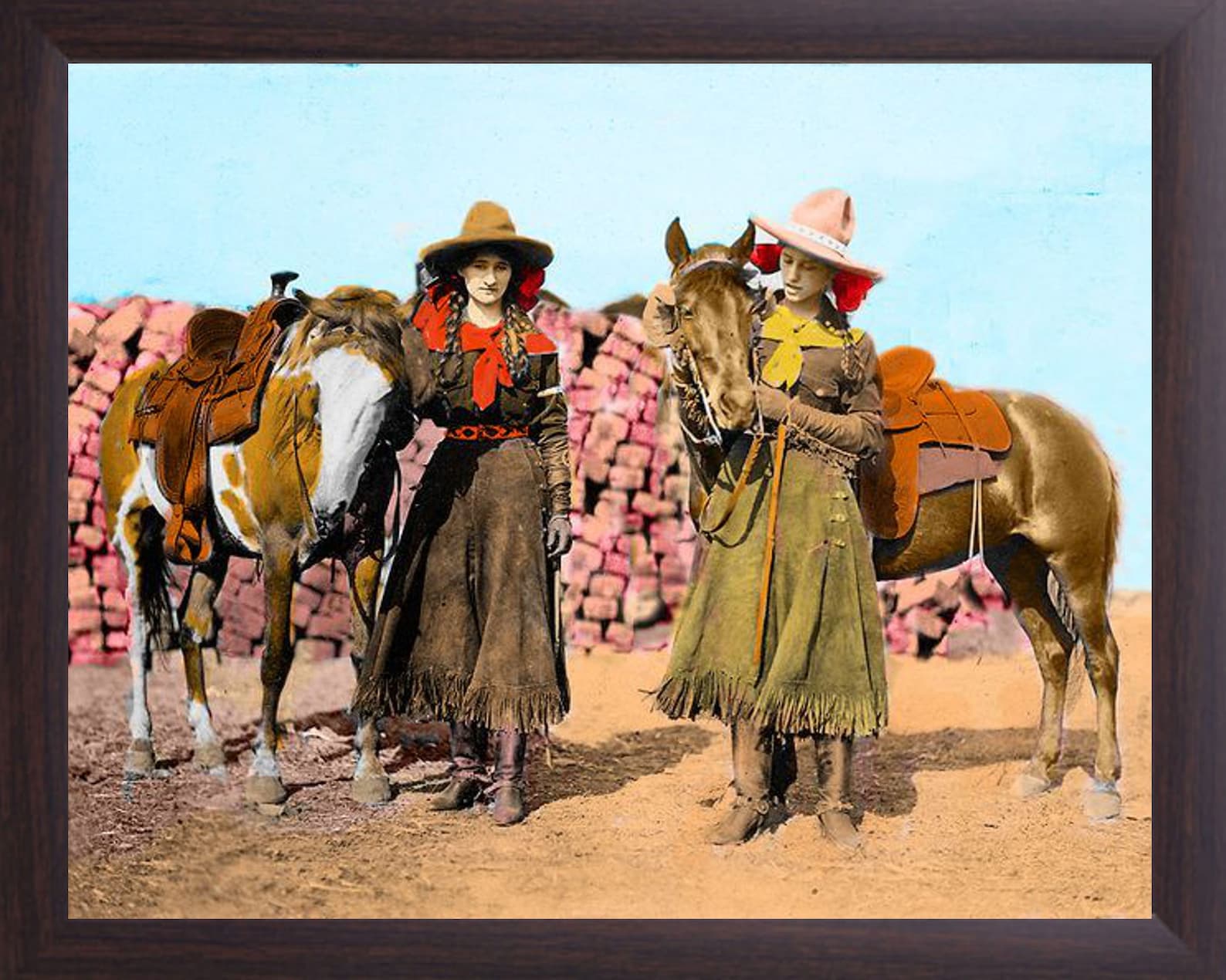 Western Rodeas 1921 Rodeo Cowgirls Framed Photo Pirnt, Western 8 X 10 Photo Old West ...