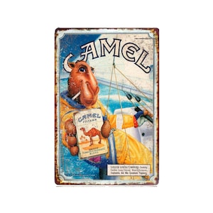 camel cigarettes tin sign Cigarettes, Tobacco, Cigar, Bar, Retro, Smoke Shop Decor, A074 Two Large Vintage Camel Cigarette