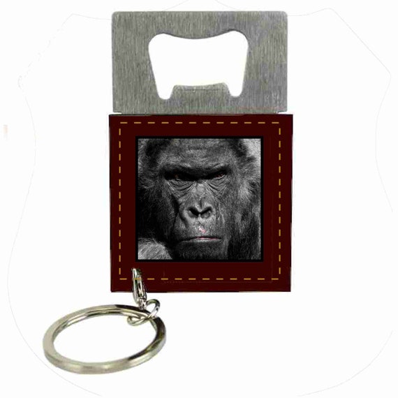 Gorilla Face Mad Mean Bottle Opener & KEYCHAIN KEY Ring Key 