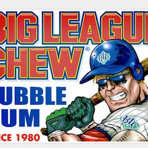 Big League Chewing Gum 1980  Print Baseball and Sports Poster Retro Baseball Art Up To 20" x 24" Inches