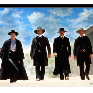 Tombstone Cast 20 x 24  Inch Canvas Wrap Print Vintage   oil painting print art Old West Cowboys By cowboy artist Peter Nowell
