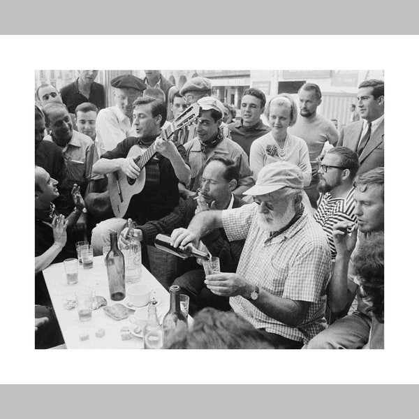 Earnest Hemingway Drinking In Cuba 1951 Photo At an Affair or some kind