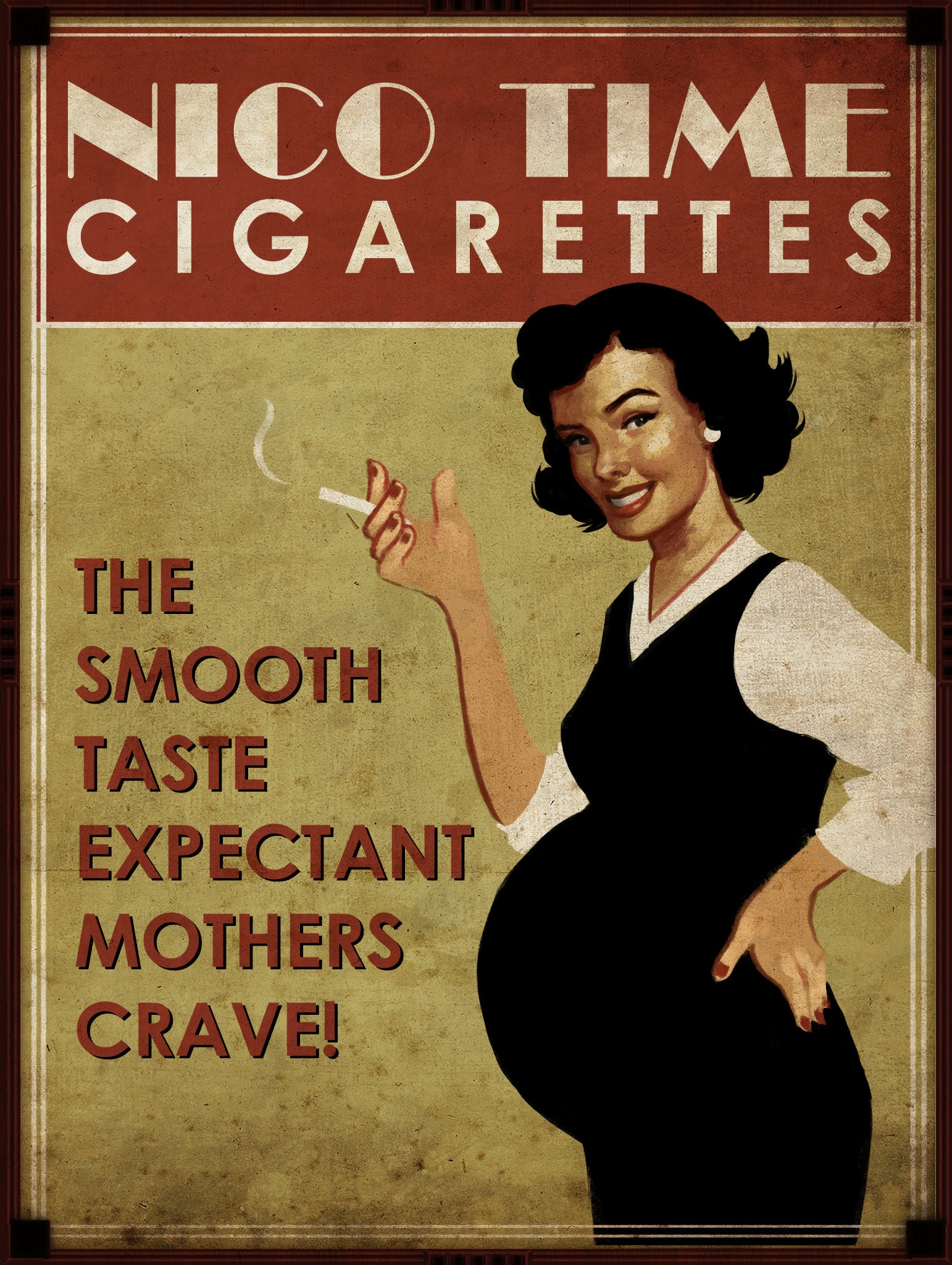 8 X 10 Photo Print Nico Time Cigarettes Expectant Mothers Etsy