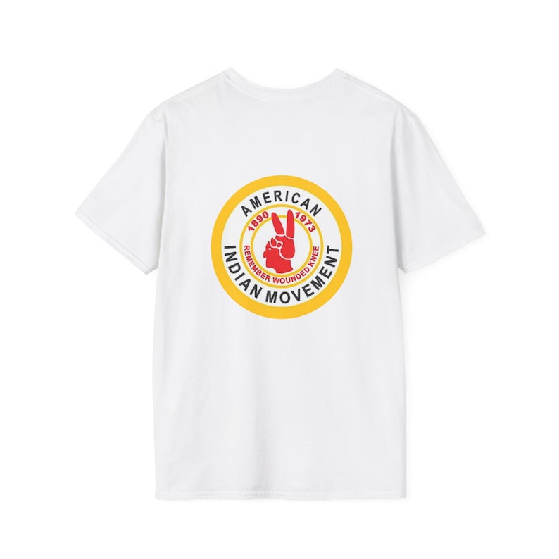 T SHIRT American Indian Movement Unisex Softstyle T-Shirt, Casual Wear, Frt & Bk LogoTee image 3