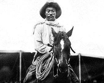11 x 14 Photo Old West Black Cowboy Bill Pickett Old Vintage Western Cowboy Movie star 1920 ansd 30s