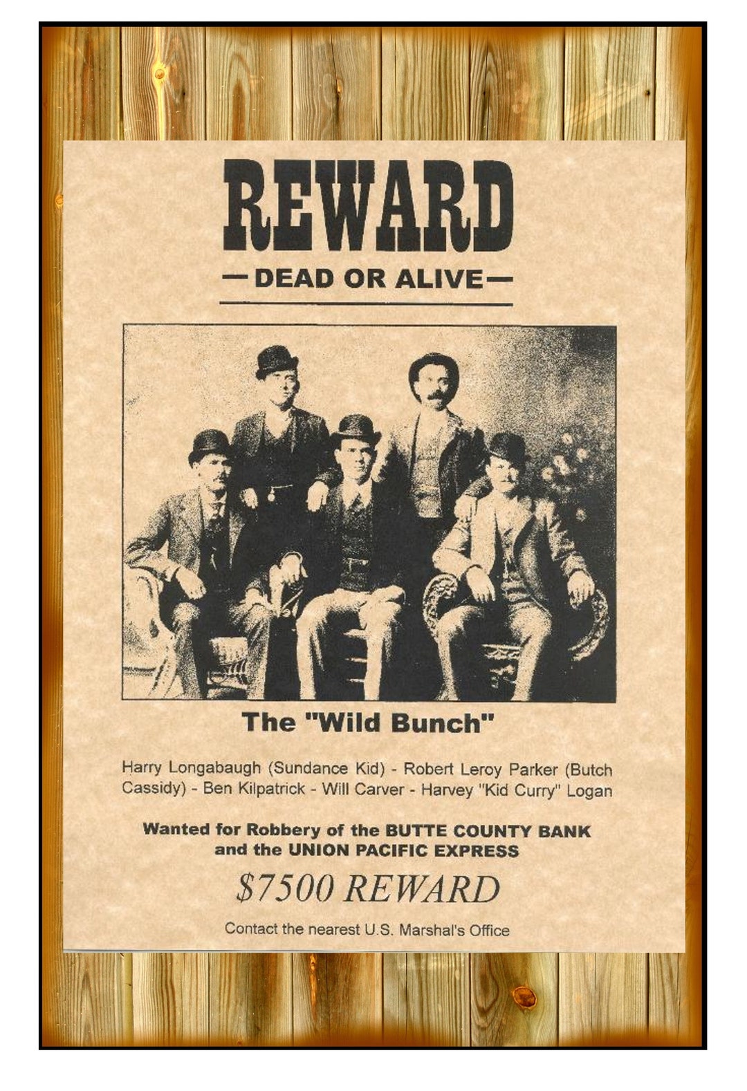 12 X 18 Poster Wanted Dead or Alive Butch Cassidy and the Sundance