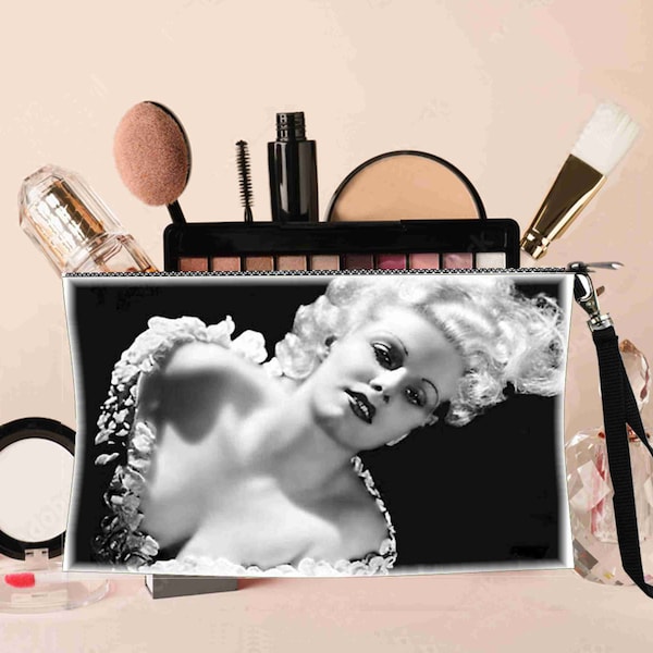 Jean Harlow Cosmetic Bag Pouch birthday, Mother's day ,Bridesmaid,  All Linen