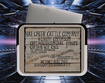 Lonesome Dove Hat Creek Cattle Co Laptop Tablet Computer Tas 4 Maten Rits Sluiting Mouw Pouch Tas multifunctionele draagtas