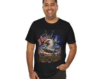 Unied States Air Force Shirt Flag Eagle Ships Unisex Jersey Short Sleeve Tee Ocean Art Military Art