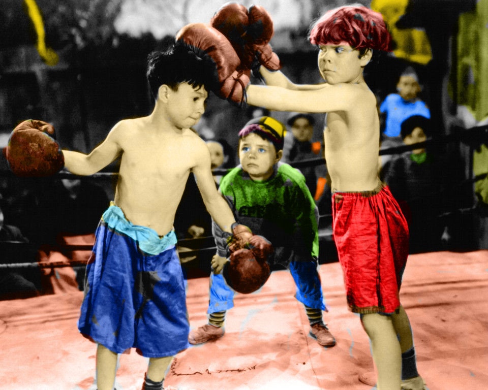Alfalfa Boxing Match  Our Gang Comedy Little Rascals  8 x10 Photo 2 choices color or Black and White Photo