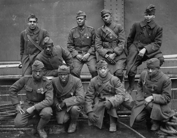 歴史的写真アート369th_15th_New_York 黒人兵士 8 x 10 写真 アフリカ