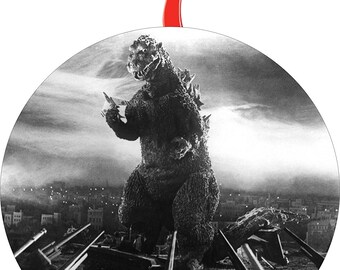 Buy 2 Get 1 FREE Godzilla Walking Over City Christmas and Holiday Ornament family christmas ornaments