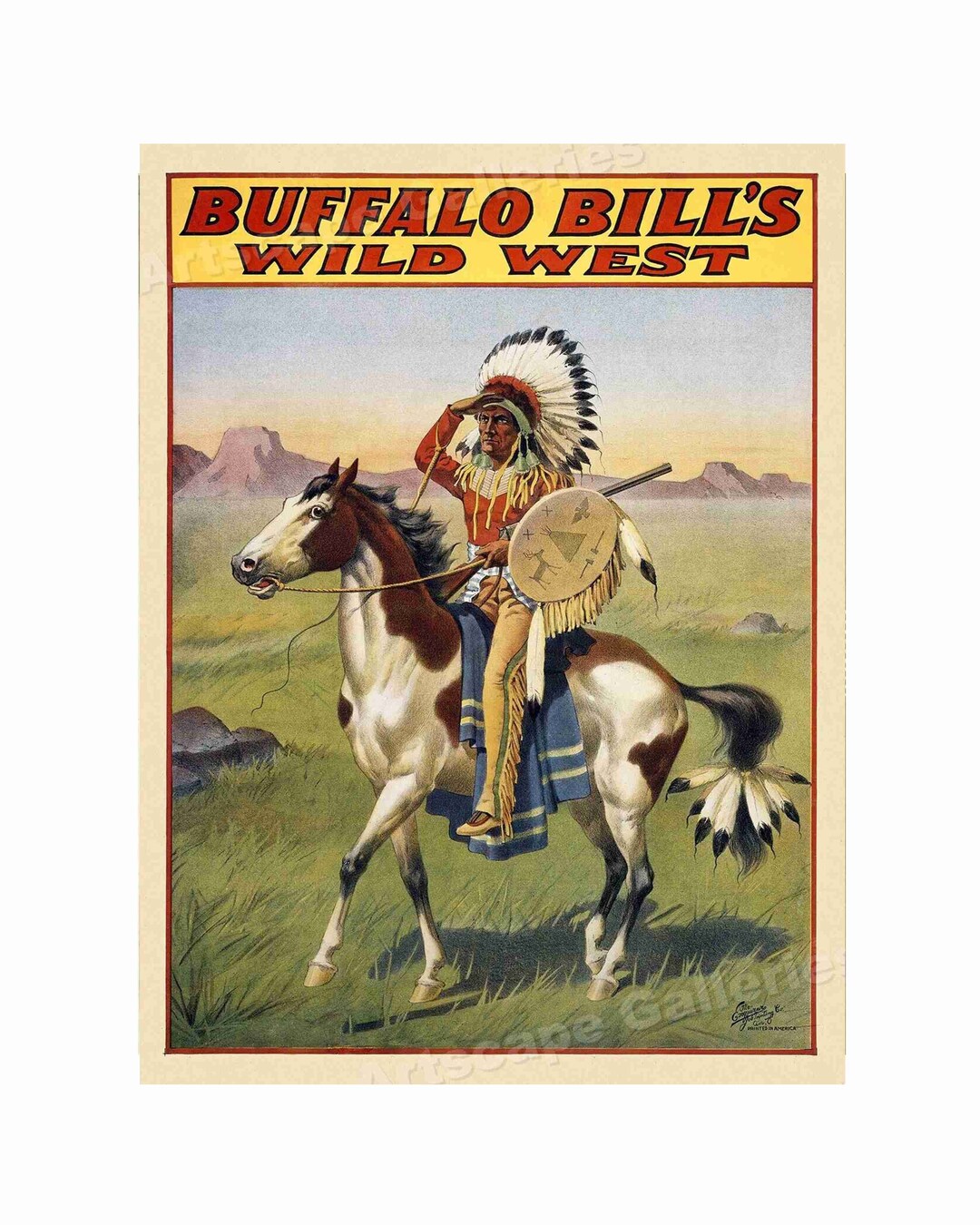 Buffalo Bill Wild West Show and Indians Rodeo Poster 11 X 14 1900s - Etsy