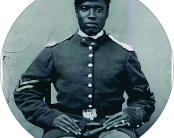 Parche de 3 pulgadas de los soldados búfalo, héroes de la guerra civil afroamericanos; se puede planchar o coser.