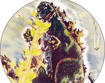 Godzilla Attacked People  the Flame Throwing Christmas and Holiday Ornament family christmas ornaments