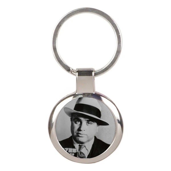 Gangster Al Capone KEYCHAIN, KEY ring key fob ring chain key ring