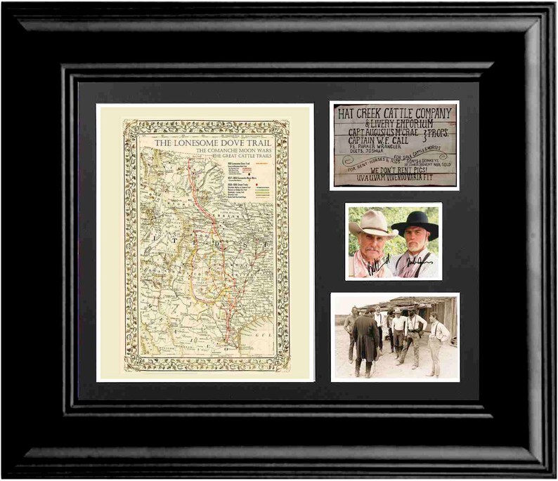 Lonesome Dove Trail Map and Photo Collage Signed 16 X20 Framed Etsy