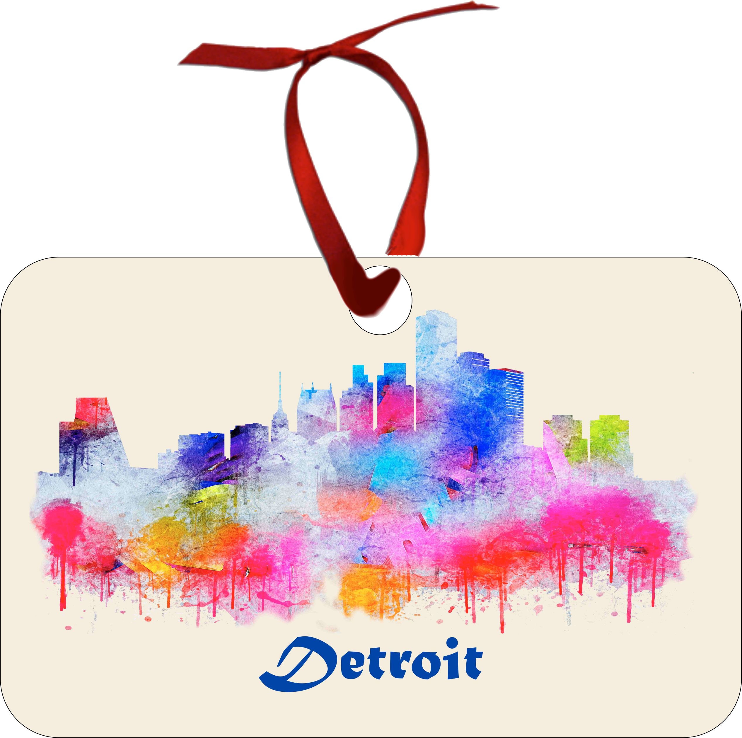 City Of Detroit Christmas and Holiday Ornament Gift Skyline Etsy