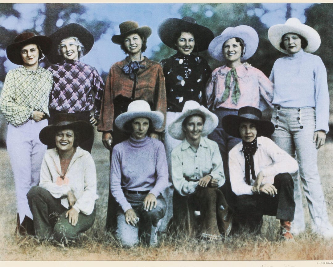 8 X 10 Old West Pendleton Rodoe Cowgirls 1930s Rare Photo or Large Tin ...