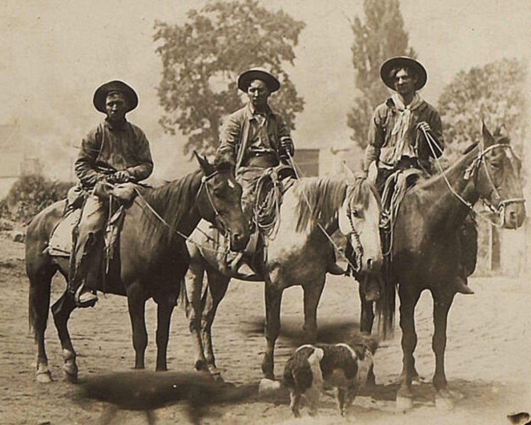 8 X 10 Old West Cowboys Cattle Drovers 1880 Rare Photo or Large Tin ...