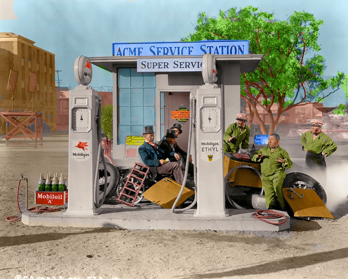 Acme Gas Station 3 Stooges Rare 8 X 10 Photo Etsy
