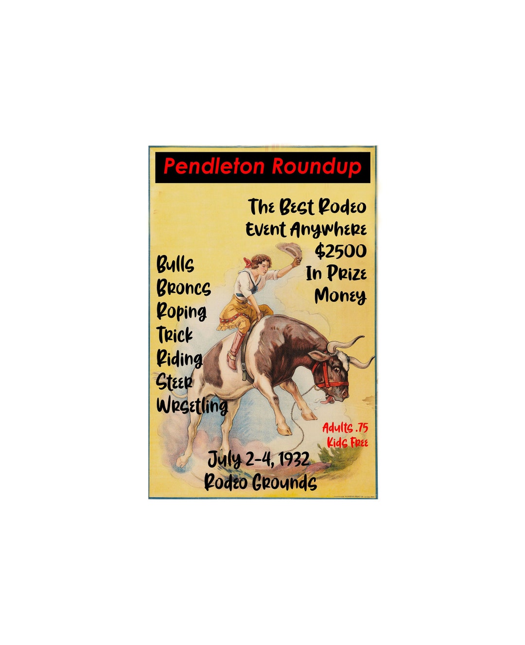 Pendleton Rodeo Sticker Pendleton Rodeo Let'er Buck, the Rodeo Event Anywhere 12 X 18 Inch ...