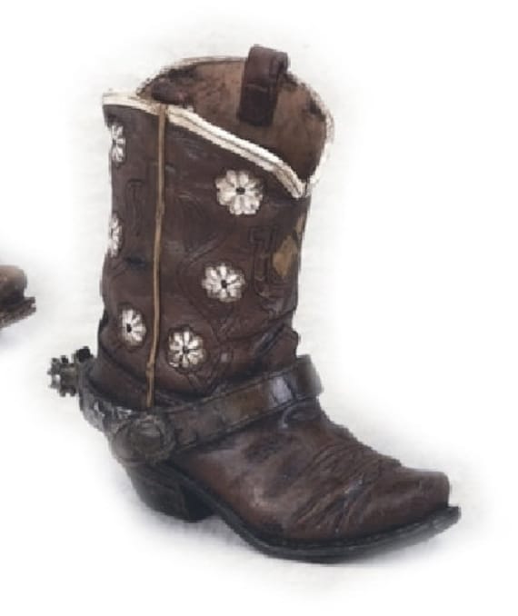 Bottes de cowboy vintage avec éperons cure-dents en métal ou