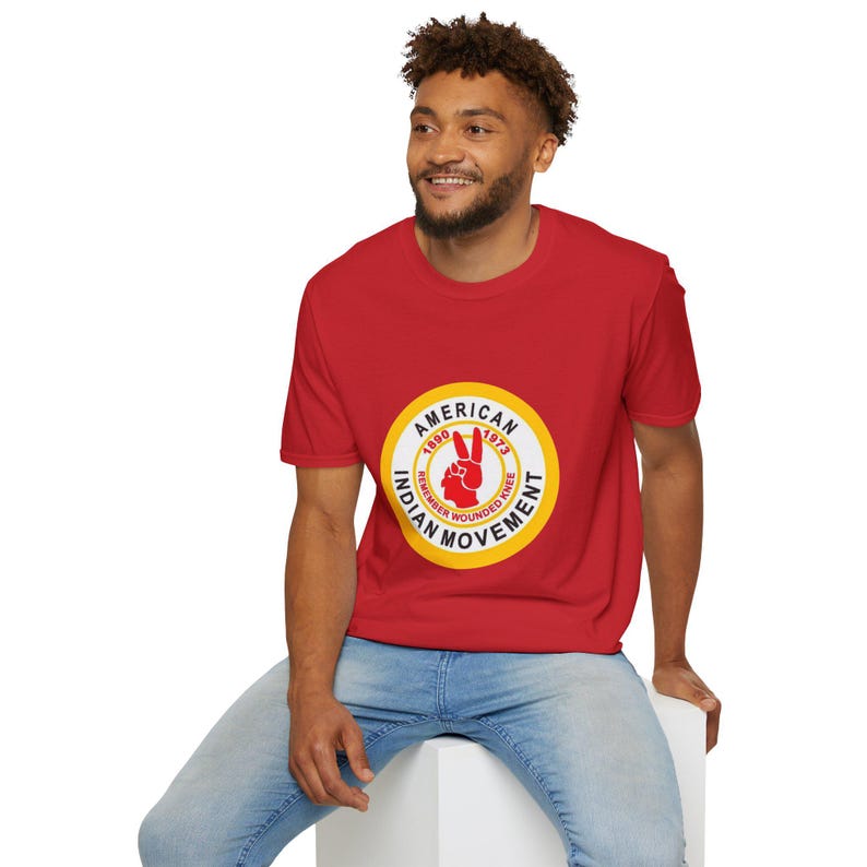 T SHIRT American Indian Movement Unisex Softstyle T-Shirt, Casual Wear, Frt & Bk LogoTee image 10