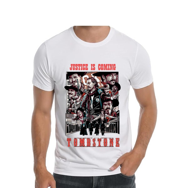 Tombstone Wyatt Earp Doc Holliday T shirt Shootout at the OK Corral Old West Movie Art