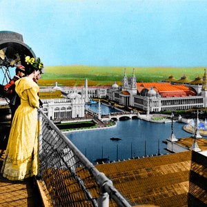 1893 Chicago Columbia Expo Worlds Fair Fulk, color  8 x 10 photo