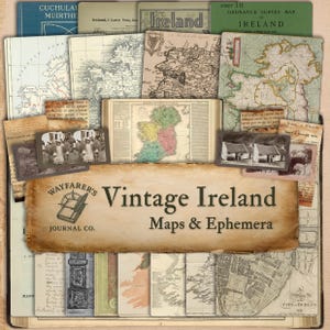 Irish Heritage Ephemera Bundle - Vintage Karten von Irland, perfekt für den St. Patrick's Day