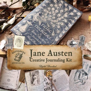 Kit di diario creativo vintage di Jane Austen - Download digitale - Crea un bellissimo diario fai da te per gli amanti della Regency