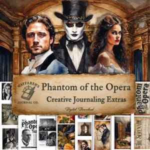 Kit de efímeras de El Fantasma de la Ópera: Diario gótico, álbum de recortes (descarga digital)