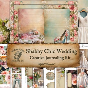 Shabby Chic Wedding Creative Journaling Kit | Digital Download | Heartfelt DIY Wedding Gift for Treasured Memories