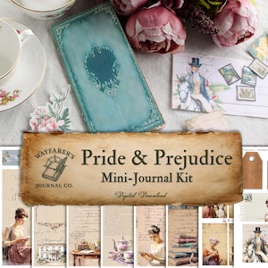 Pride & Prejudice Mini-Journal Kit - Digital Download | Regency Era Ephemera | Jane Austen Junk Journal Printables