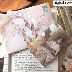 Romantic Flowers Junk Journal Kit, Shabby Chic, Cottagecore, Floral, Scrapbook, Digital Download image 7