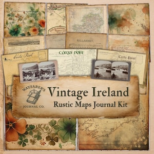 Carnet de cartes vintage irlandais : préserver la riche histoire de l'Irlande avec une touche rustique, téléchargement numérique