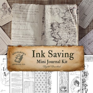 Ink Saving Mini Journal Kit | Digital Download | Includes Bonus Coffee Dyed Papers!