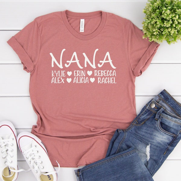 Custom Nana Shirt, Grandma Shirt, Granny Shirt, Grammy Shirt, Grandmother Shirt, Grandkids Names Shirt, Mimi Shirt Mother's Day Shirt