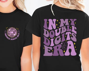 Chemise d'anniversaire à deux chiffres, cadeau 10e anniversaire pour fille