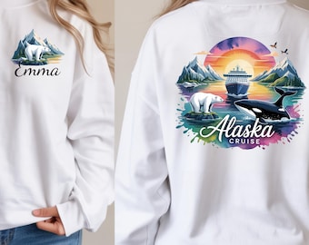 Sudadera de crucero por Alaska, sudadera con capucha personalizada para vacaciones en Alaska, atuendo familiar para crucero por Alaska