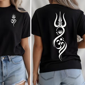 Koszulka z Panem Śiwą, symbol trójzębu Om, prezent na hinduskie święto
