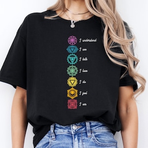 Chakra Symbols T-Shirt, Yoga Meditation Tee, Mandala Outfit