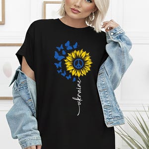Sunflower Ukraine Shirt, Peace & Freedom Tee, Support Ukraine, Stop War T-Shirt
