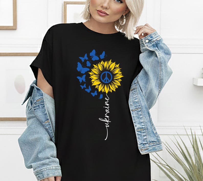 Sunflower Ukraine Shirt, Peace & Freedom Tee, Support Ukraine, Stop War T-Shirt